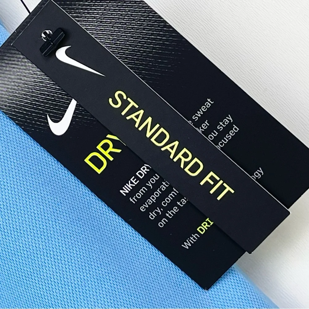 Nike Golf Polo Shirt Ladies  S Dri Fit Technology Logo Blue Standard Fit - Picture 12 of 14